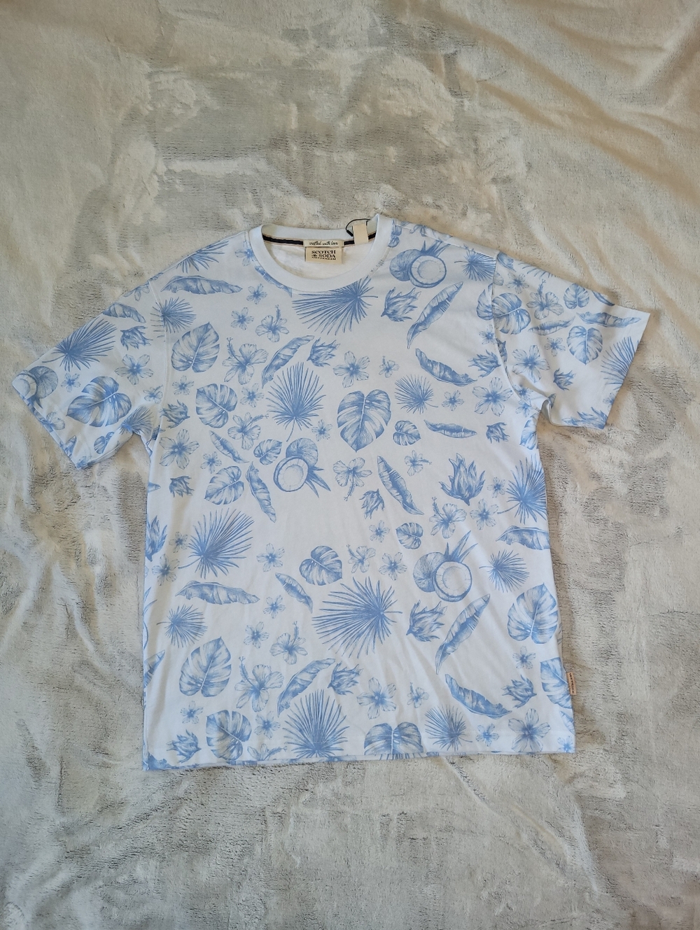 Scotch & Soda Amsterdam Mens Medium Nantucket Breeze Costal Beach Shells Tshirt